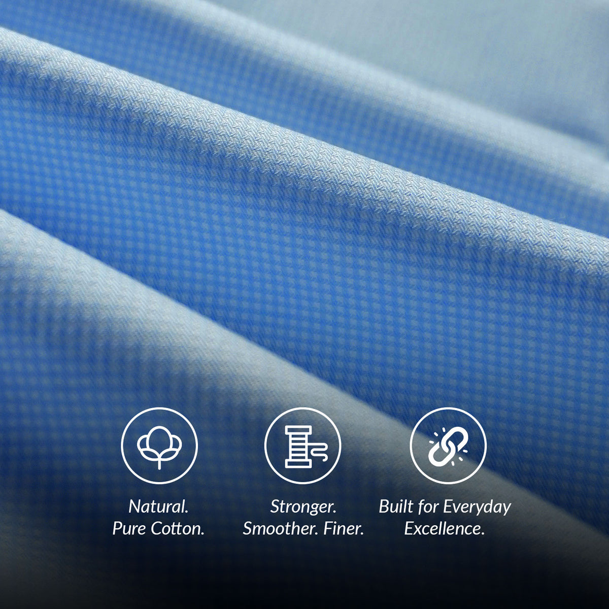 Ice blue micro check shirt for men