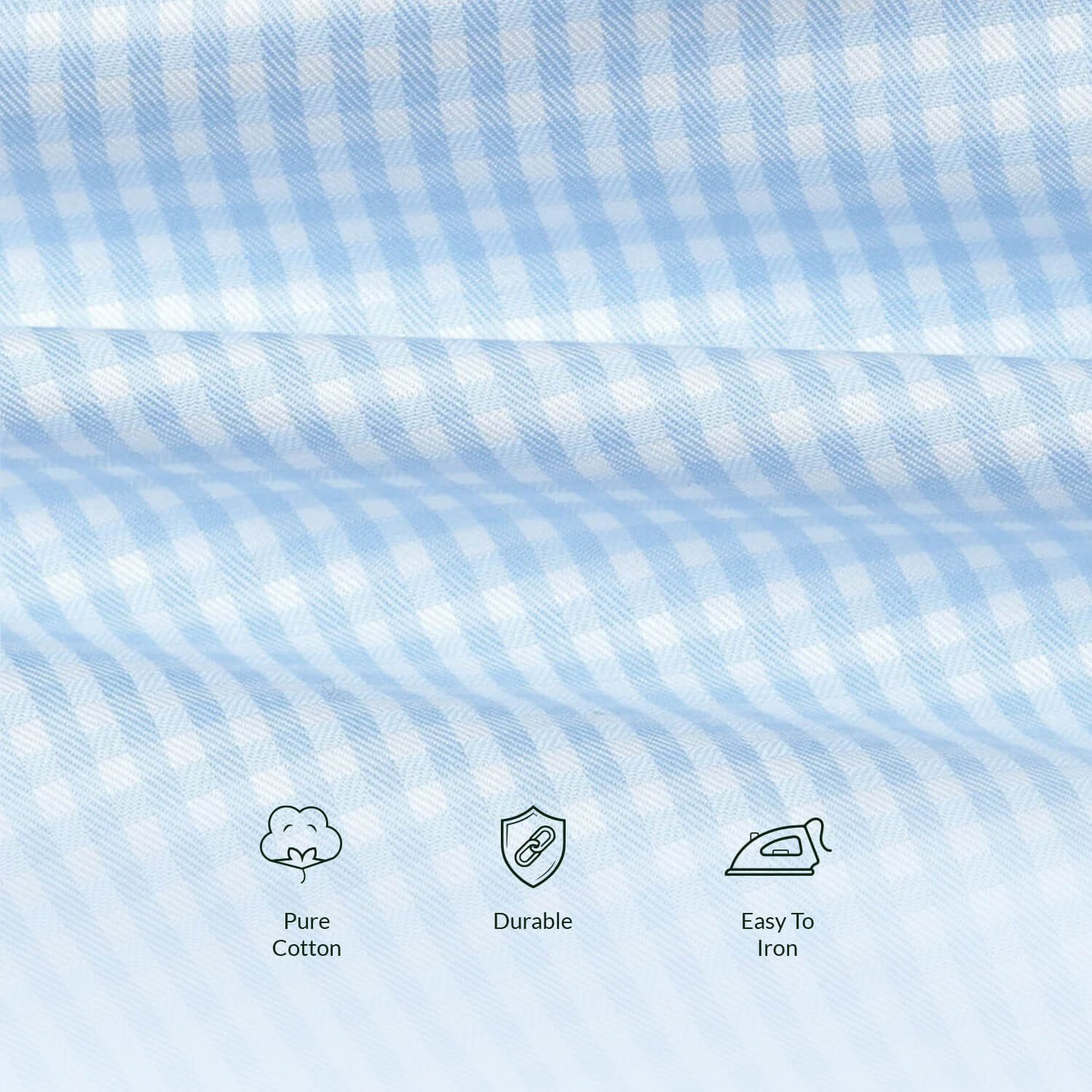 Gingham 2 Ply Check Shirt In Cloud Blue Gingham 2 Ply Check Shirt In Cloud Blue