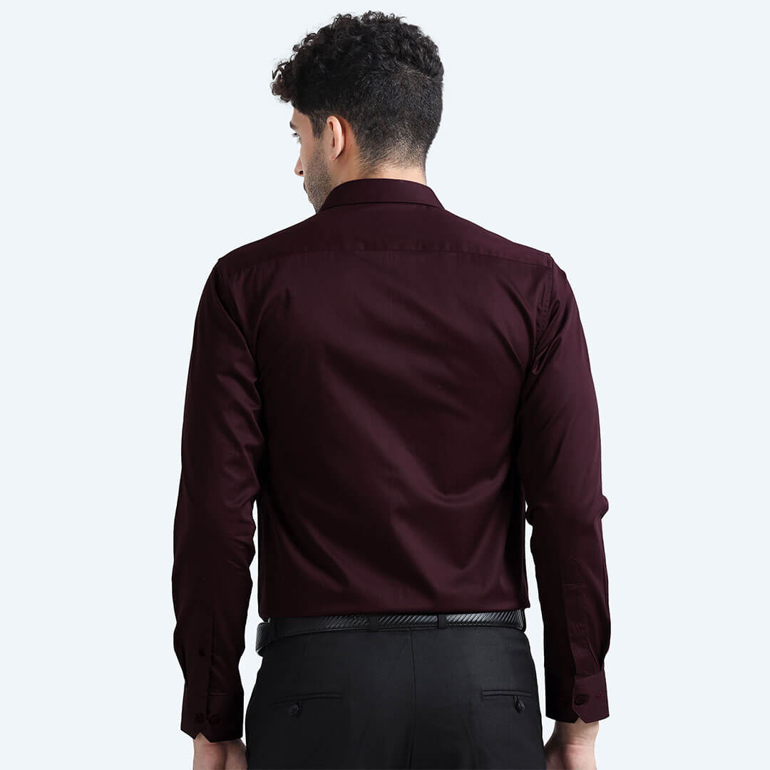 Cambridge Giza Cotton Shirt In Burgundy Cambridge Giza Cotton Shirt In Burgundy