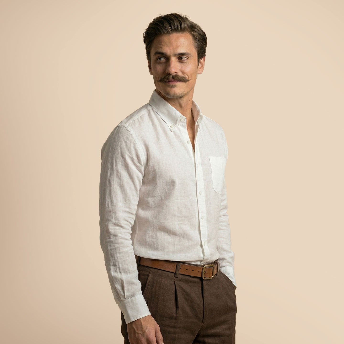 Cedar Pure Linen Full Sleeves Shirt in Snow Cedar Pure Linen Full Sleeves Shirt in Snow