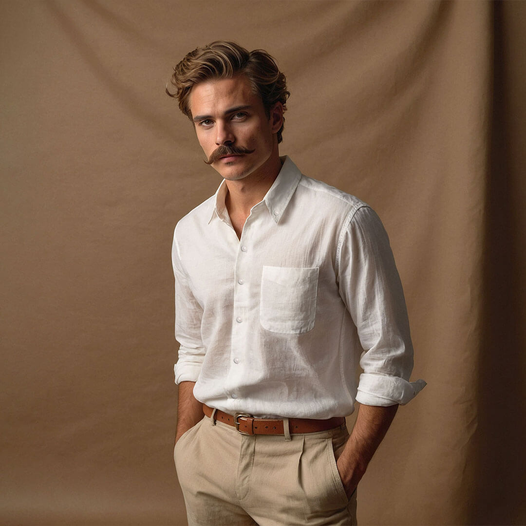 Cedar Pure Linen Full Sleeves Shirt in Snow Cedar Pure Linen Full Sleeves Shirt in Snow
