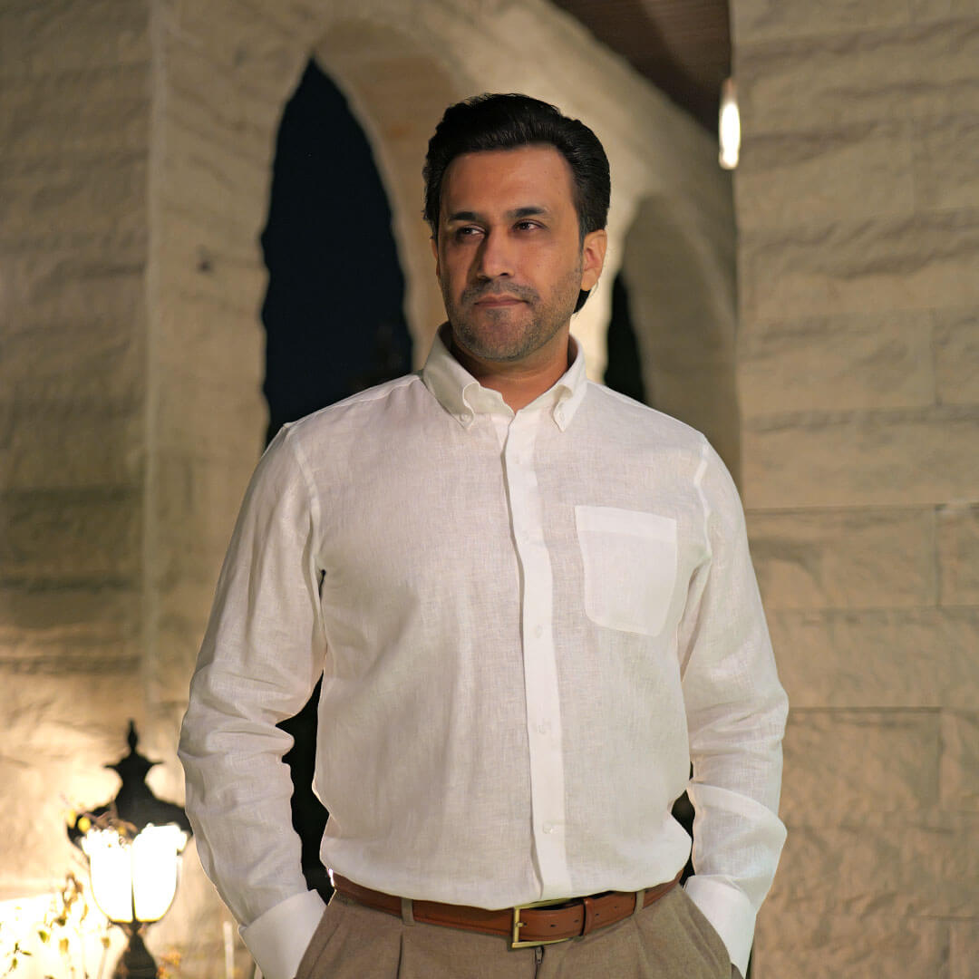 Cedar Pure Linen Full Sleeves Shirt in Snow Cedar Pure Linen Full Sleeves Shirt in Snow