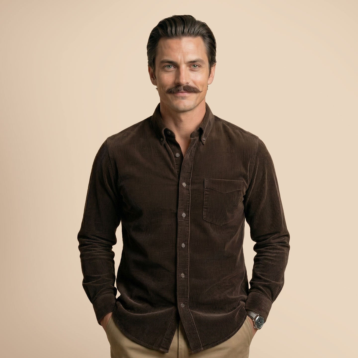 Cruise Corduroy Shirt In Chestnut Cruise Corduroy Shirt In Chestnut