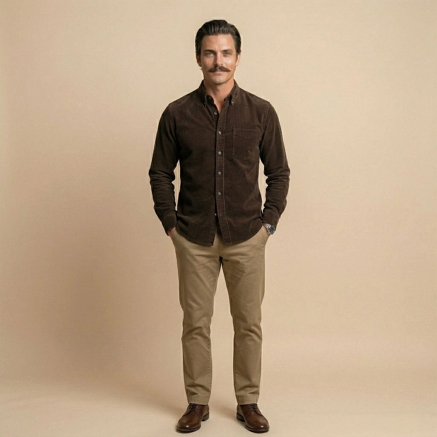 Cruise Corduroy Shirt In Chestnut Cruise Corduroy Shirt In Chestnut