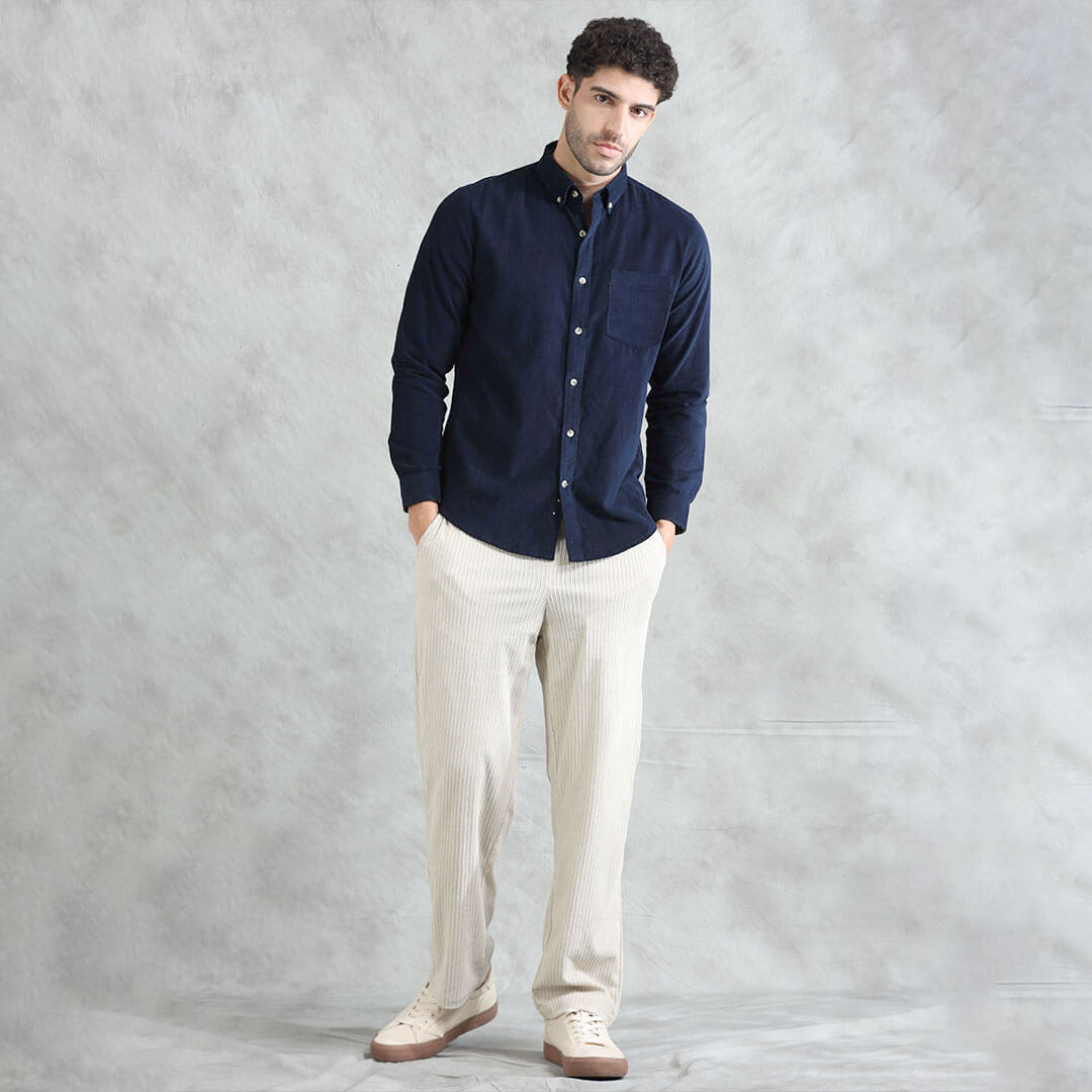 Cruise Corduroy Shirt In Navy Saphire Cruise Corduroy Shirt In Navy Saphire