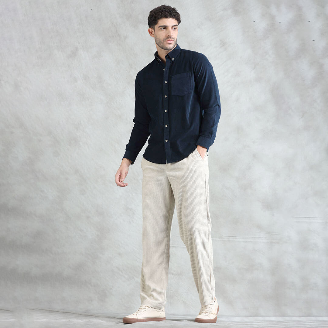 Cruise Corduroy Shirt In Navy Saphire Cruise Corduroy Shirt In Navy Saphire