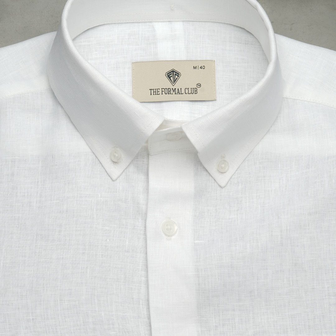 Cedar Pure Linen Full Sleeves Shirt in Snow Cedar Pure Linen Full Sleeves Shirt in Snow