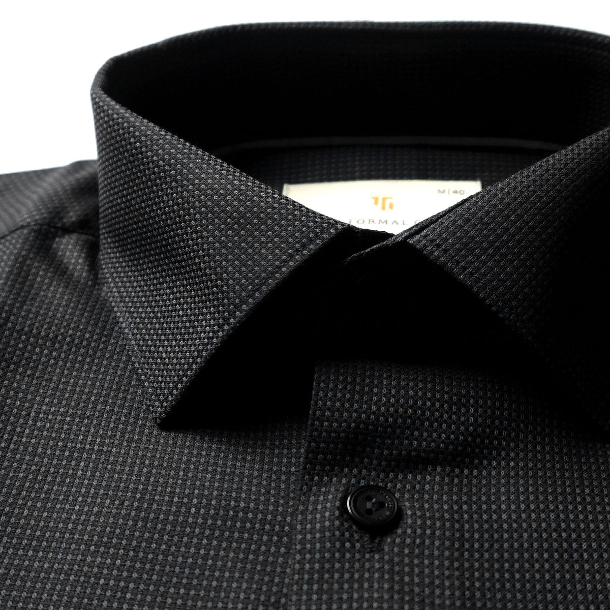 Regent Dobby Check Shirt in Charcoal