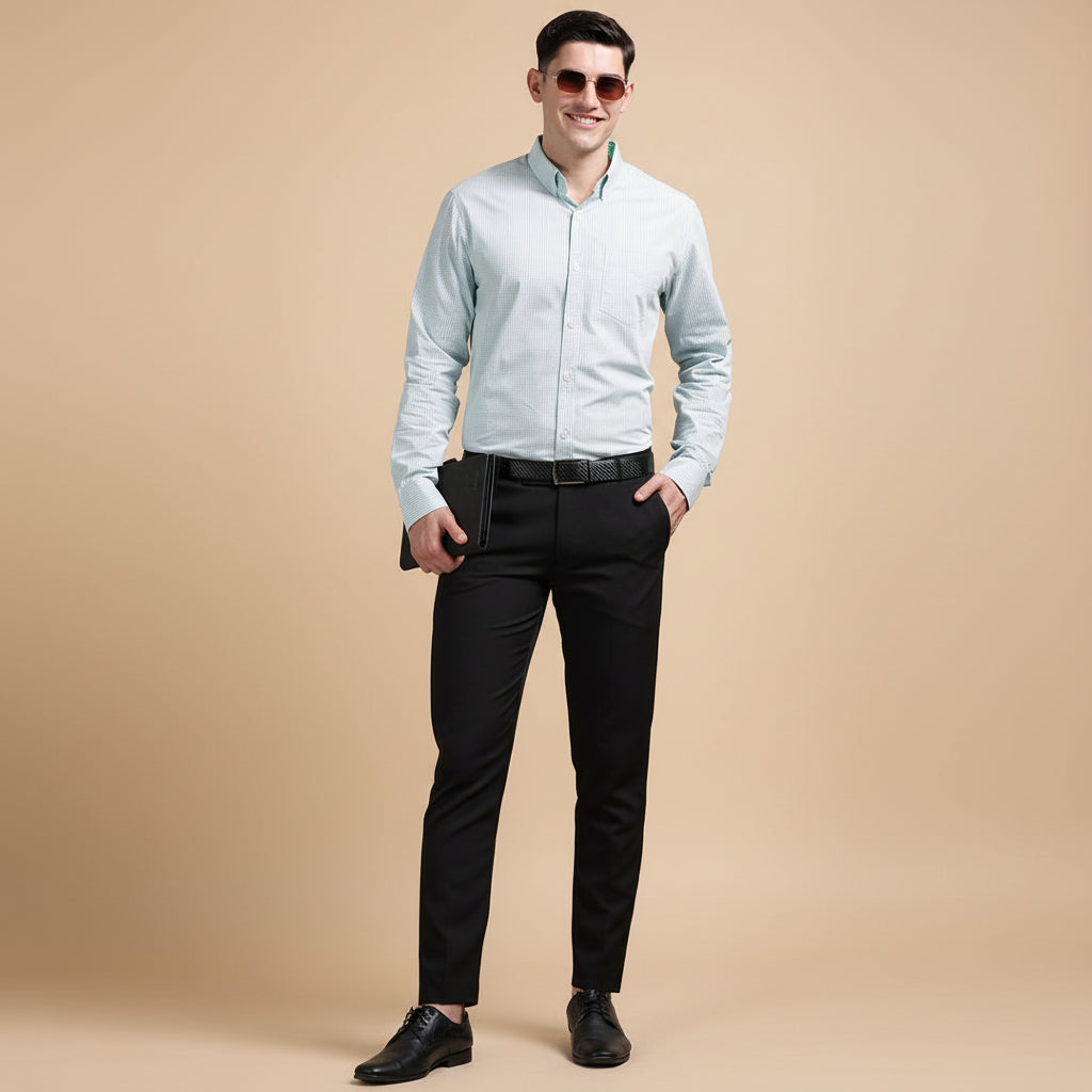 Gingham Check Shirt in Cloud Blue Gingham Check Shirt in Cloud Blue