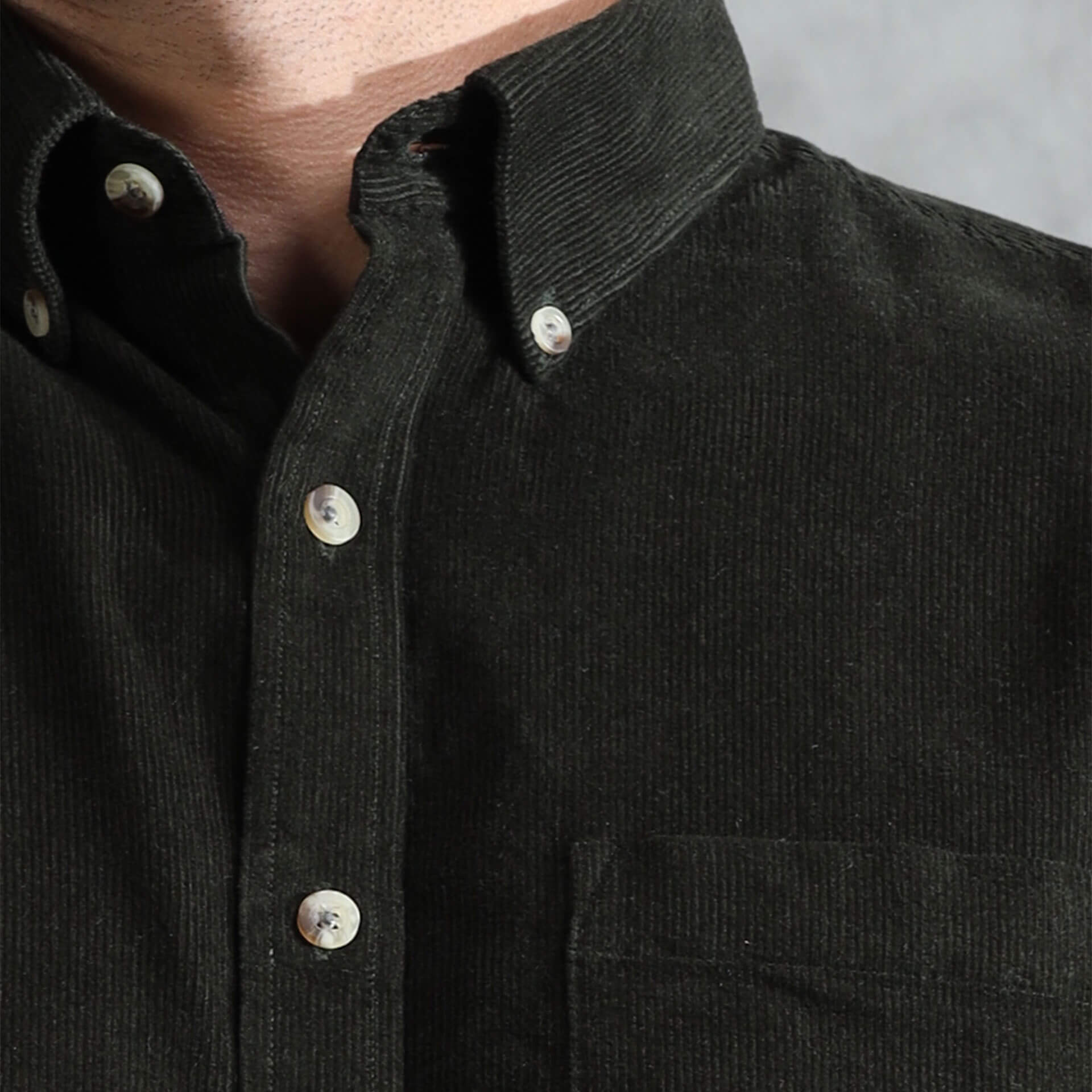 Cruise Corduroy Shirt In Pine Green Versatile pine green men’s corduroy shirt by TFC