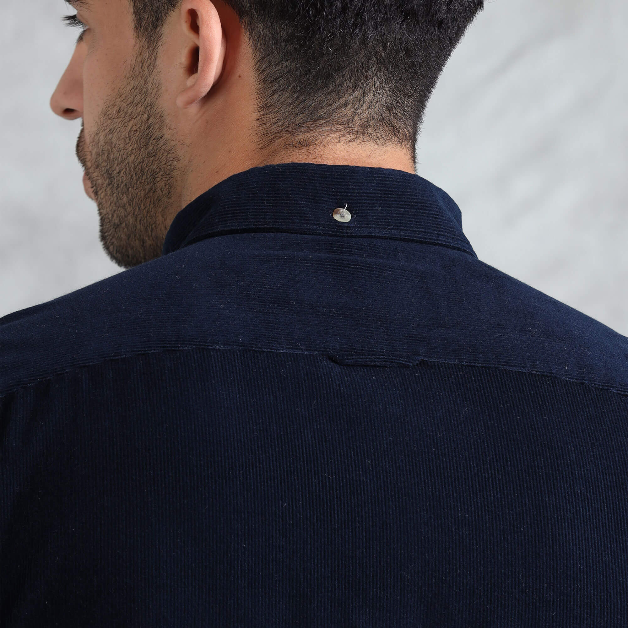 Cruise Corduroy Shirt In Navy Saphire Elegant Navy Saphire Corduroy Shirt by TFC