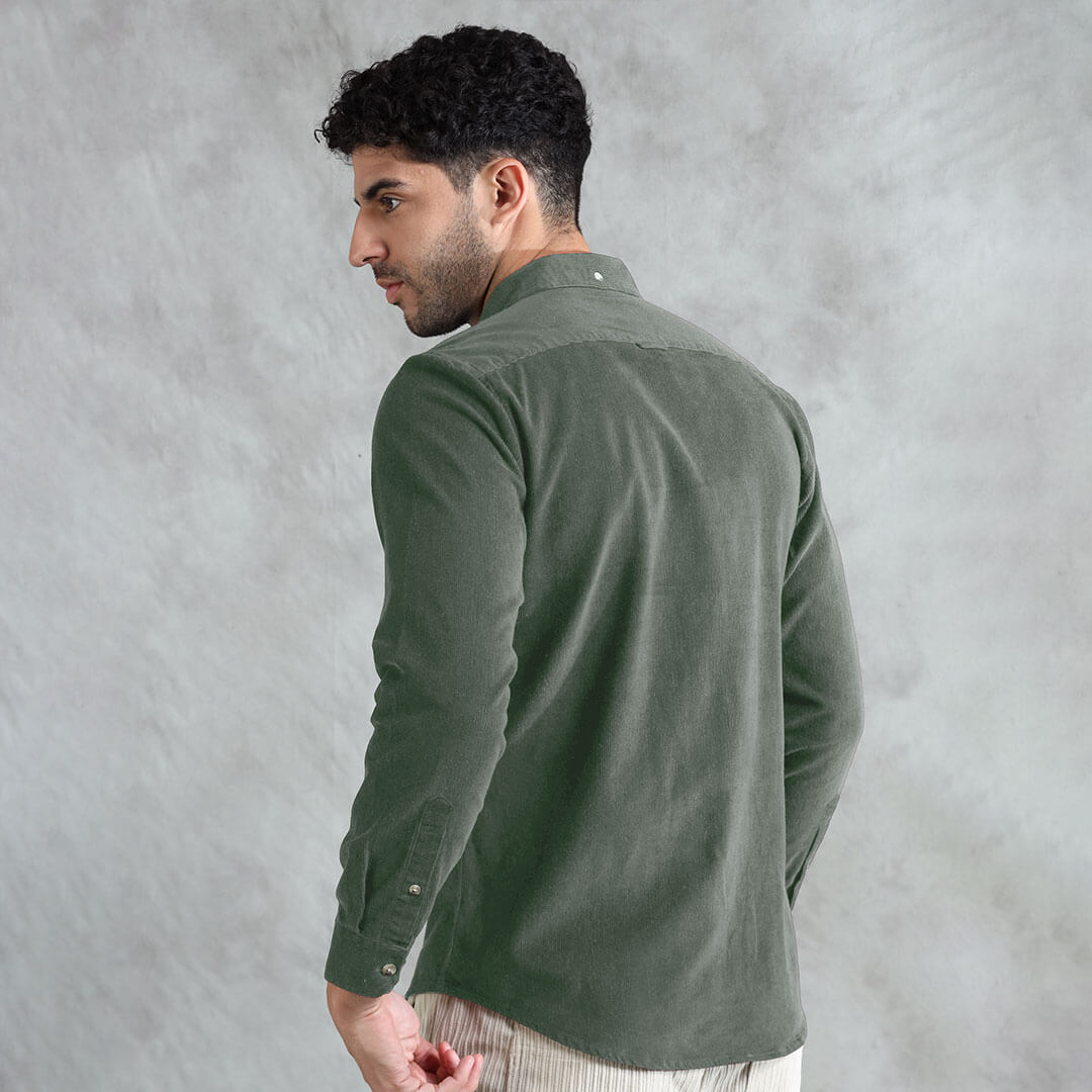 Cruise Corduroy Shirt In Leaf Green Cruise Corduroy Shirt In Leaf Green