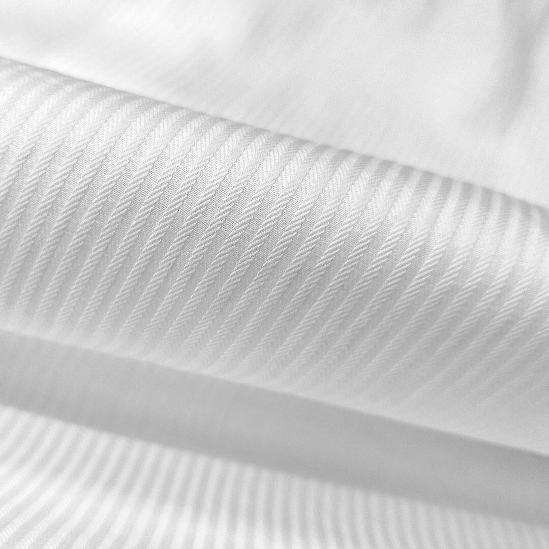 Crest Self Stripe 2 Ply Giza Shirt in Cloud White