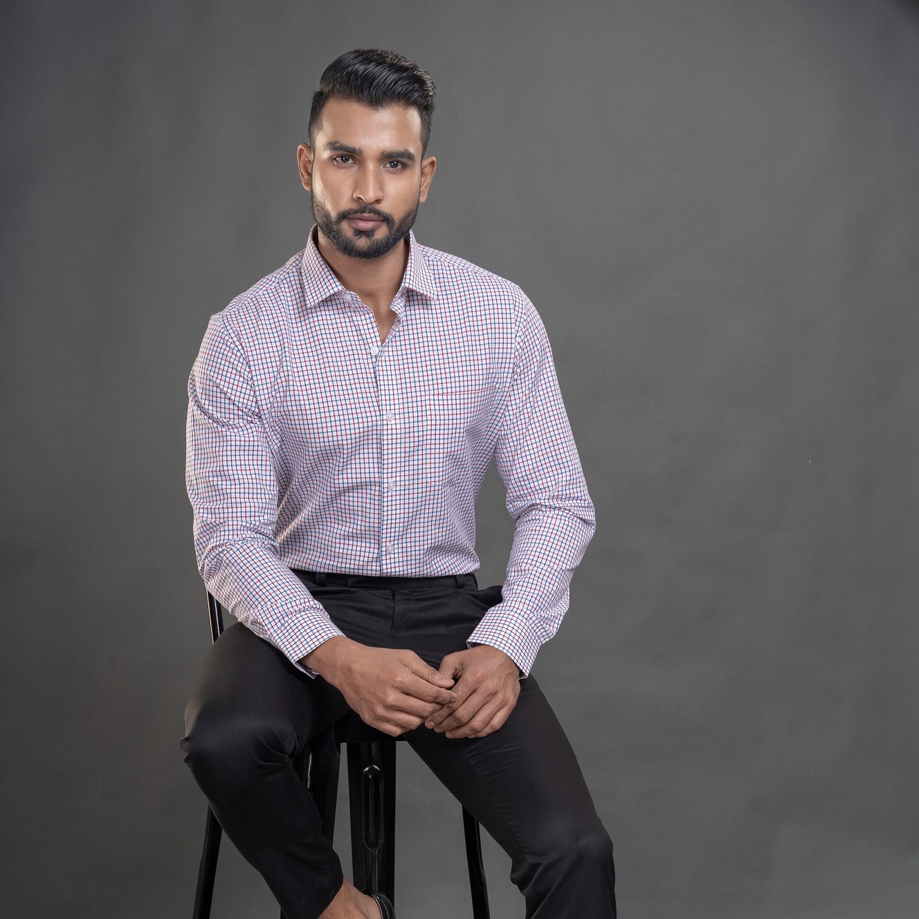 Zephyr Full Sleeves Check Shirt In Red Blue Smart fit check shirt for men by TFC