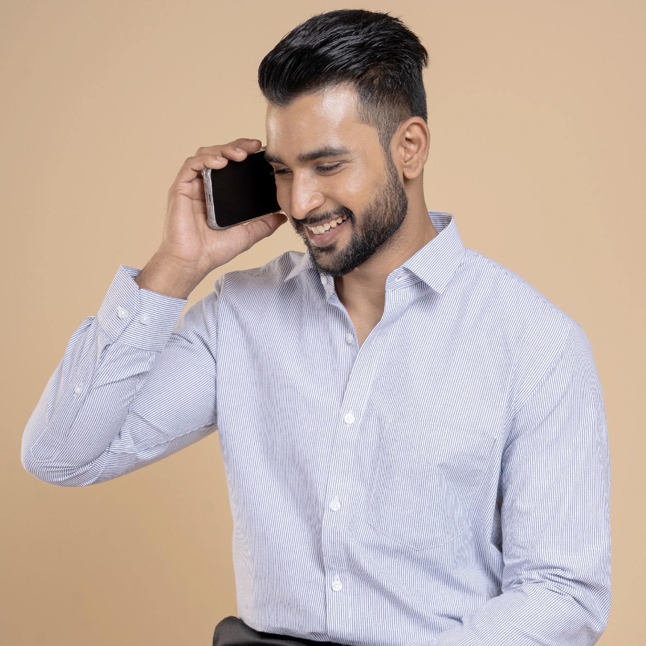 Eclipse Twill Stripe Shirt In Blue Classic Fit Men’s Blue Stripe Shirt Full Sleeve By TFC