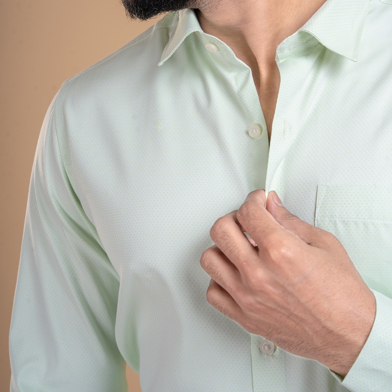 Mikey Dobby Textured Shirt in Pistachio Mikey Dobby Textured Shirt in Pistachio