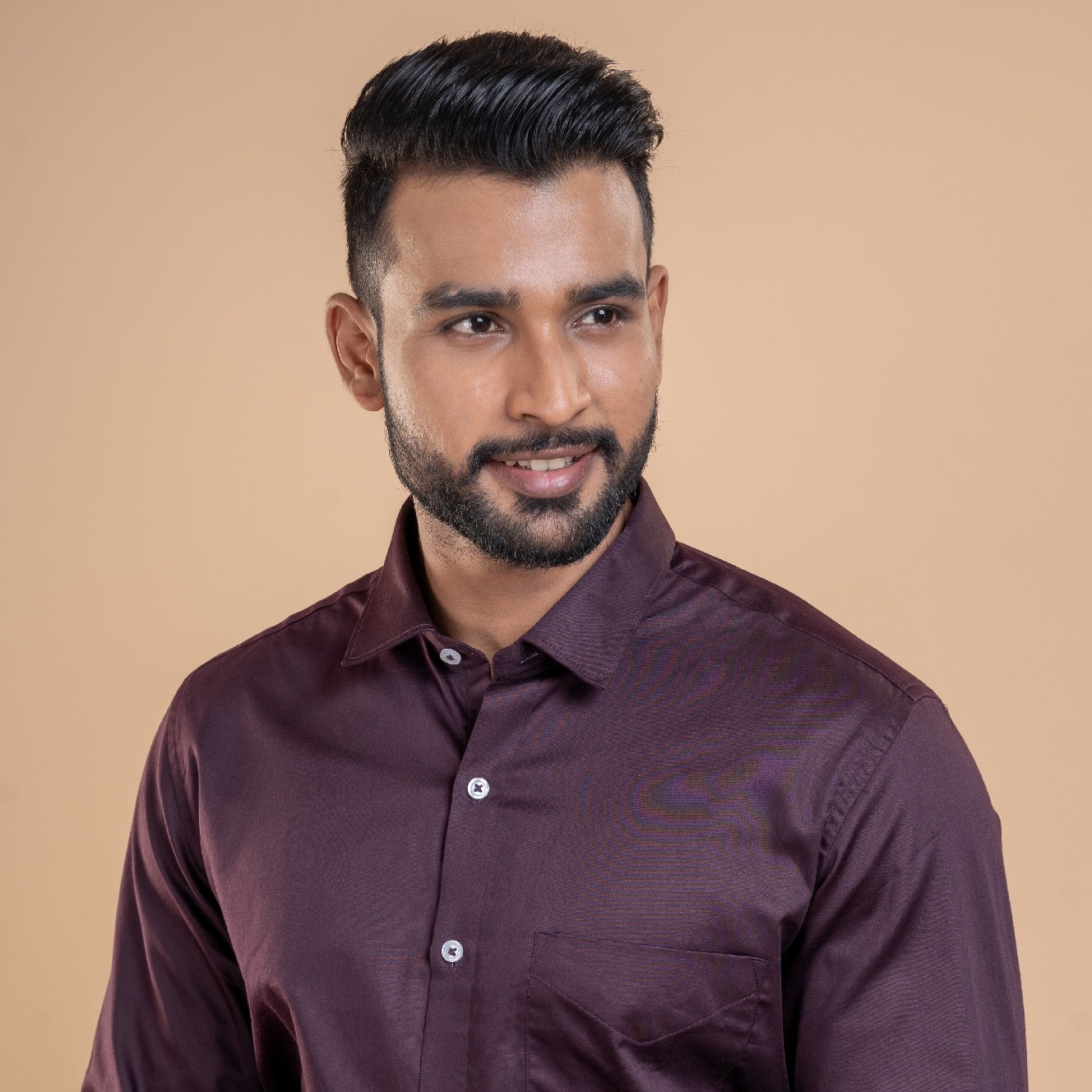 Swiss Finish Giza Cotton Shirt In Burgundy Luxury Burgundy Formal Shirt For Men By TFC