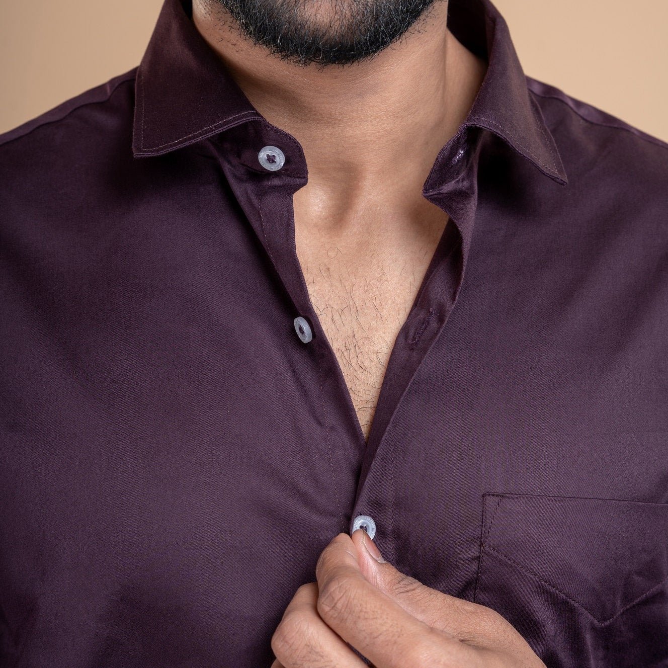 Swiss Finish Giza Cotton Shirt In Burgundy Men’s Burgundy Satin Weave Shirt For Men By TFC