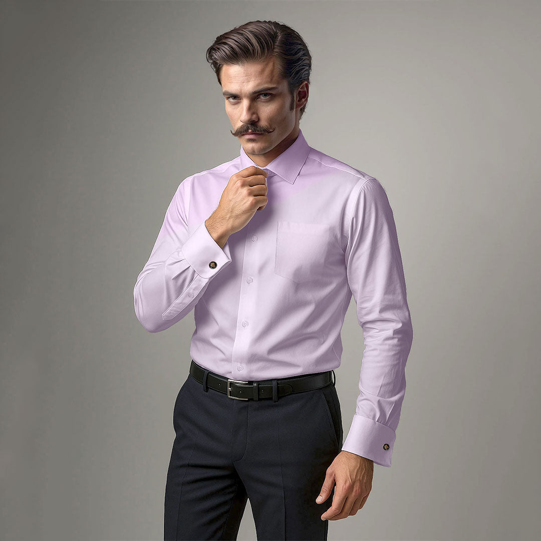 French Cuff Giza Cotton Shirt in Dusty Rose Dusty Rose Giza Shirt In TFC