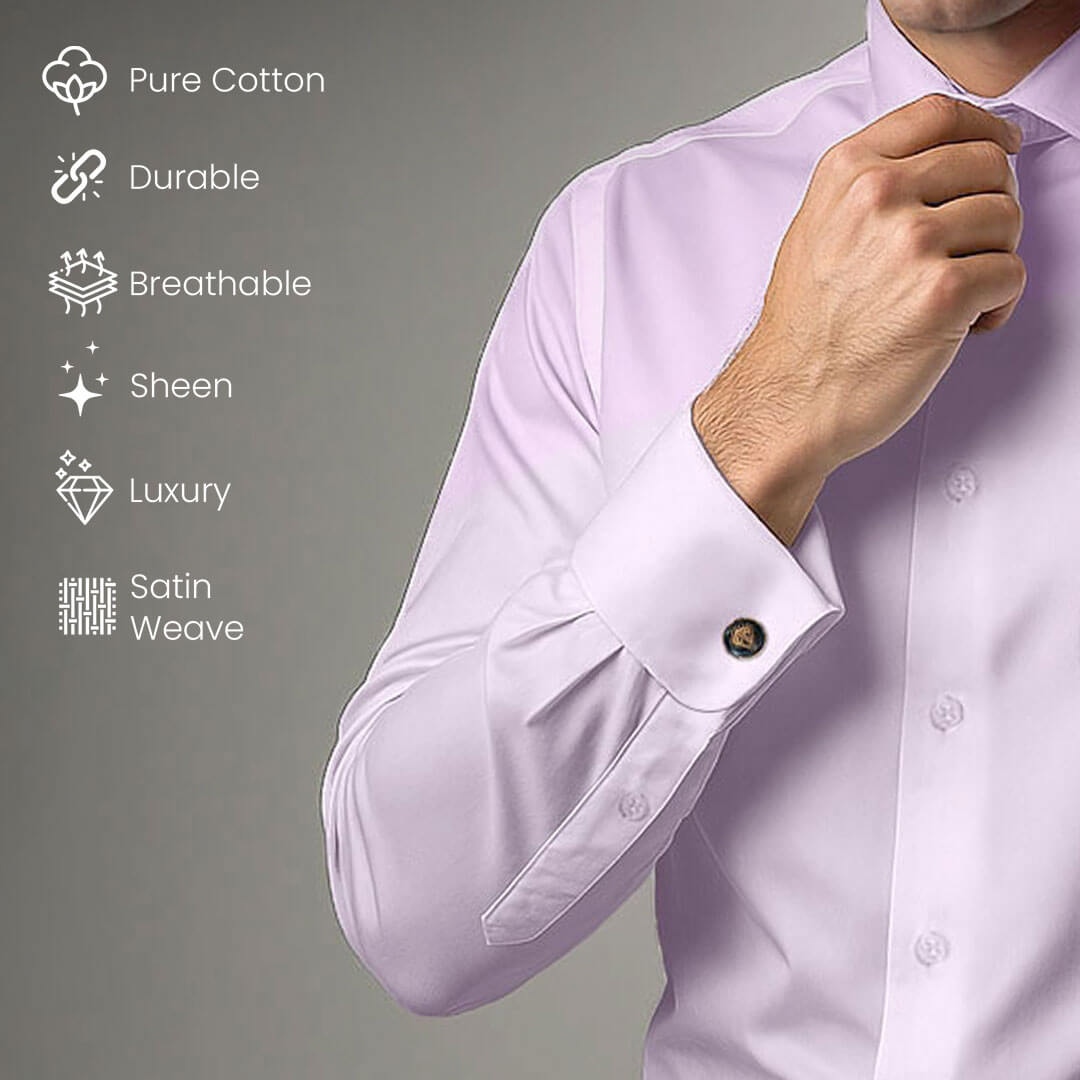 French Cuff Giza Cotton Shirt in Dusty Rose