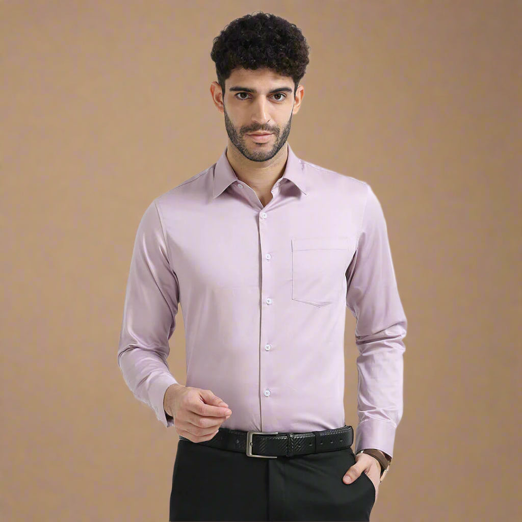 Cambridge Giza Cotton Shirt In Dusty Rose All-Season Formal Cotton Shirt by TFC