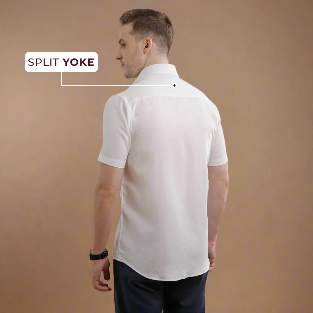 Earthy Hemp Half Sleeves Shirt in Snow Earthy Hemp Half Sleeves Shirt in Snow