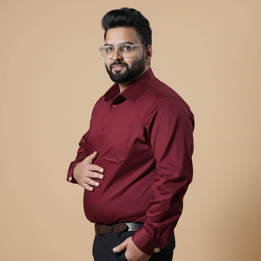 Flexi Stretch Plus Shirt in Wineberry Flexi Stretch Plus Shirt in Wineberry