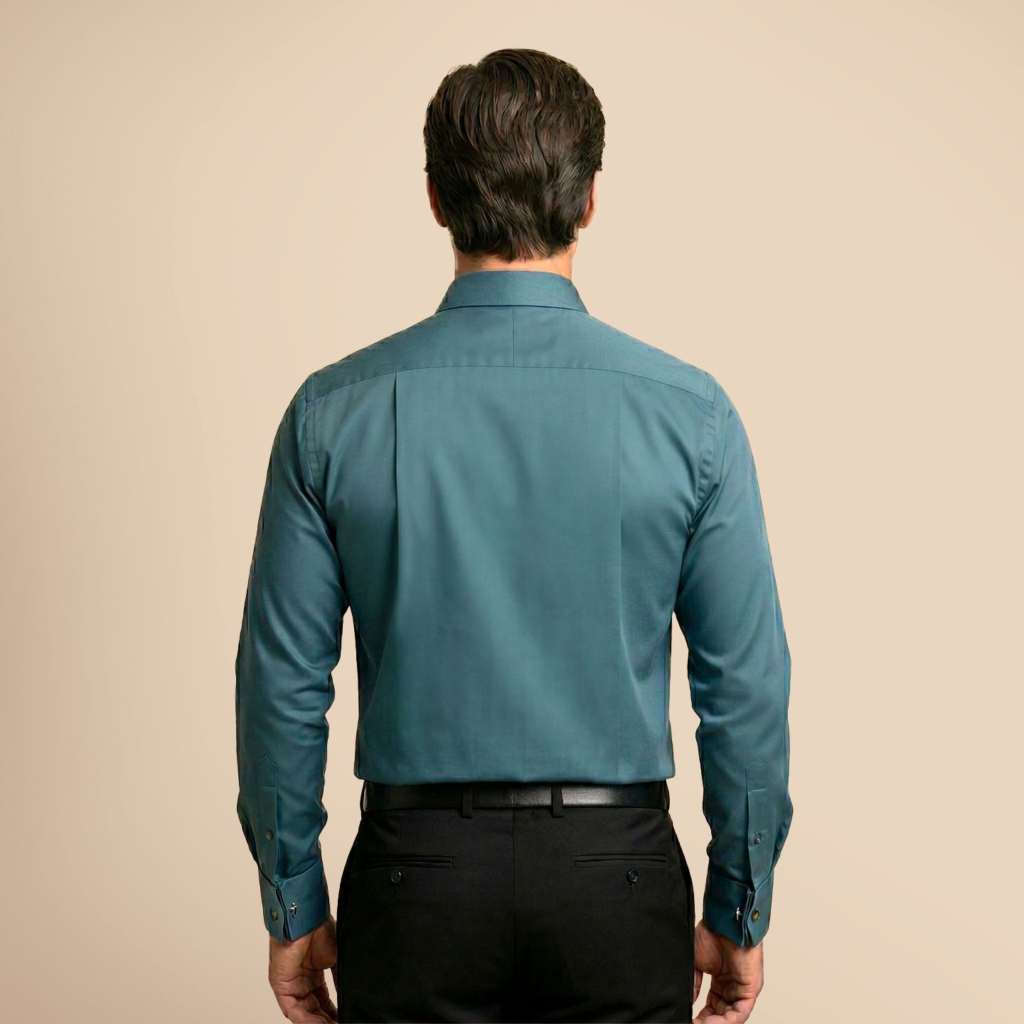 French Cuff Giza Cotton Shirt In Teal French Cuff Giza Cotton Shirt In Teal