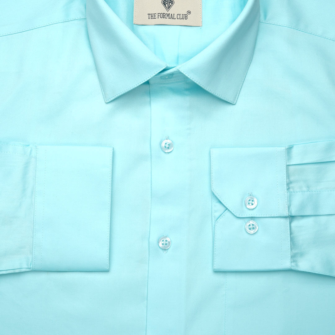 Cambridge Giza Cotton Shirt In Fresh Aqua Cambridge Giza Cotton Shirt In Fresh Aqua