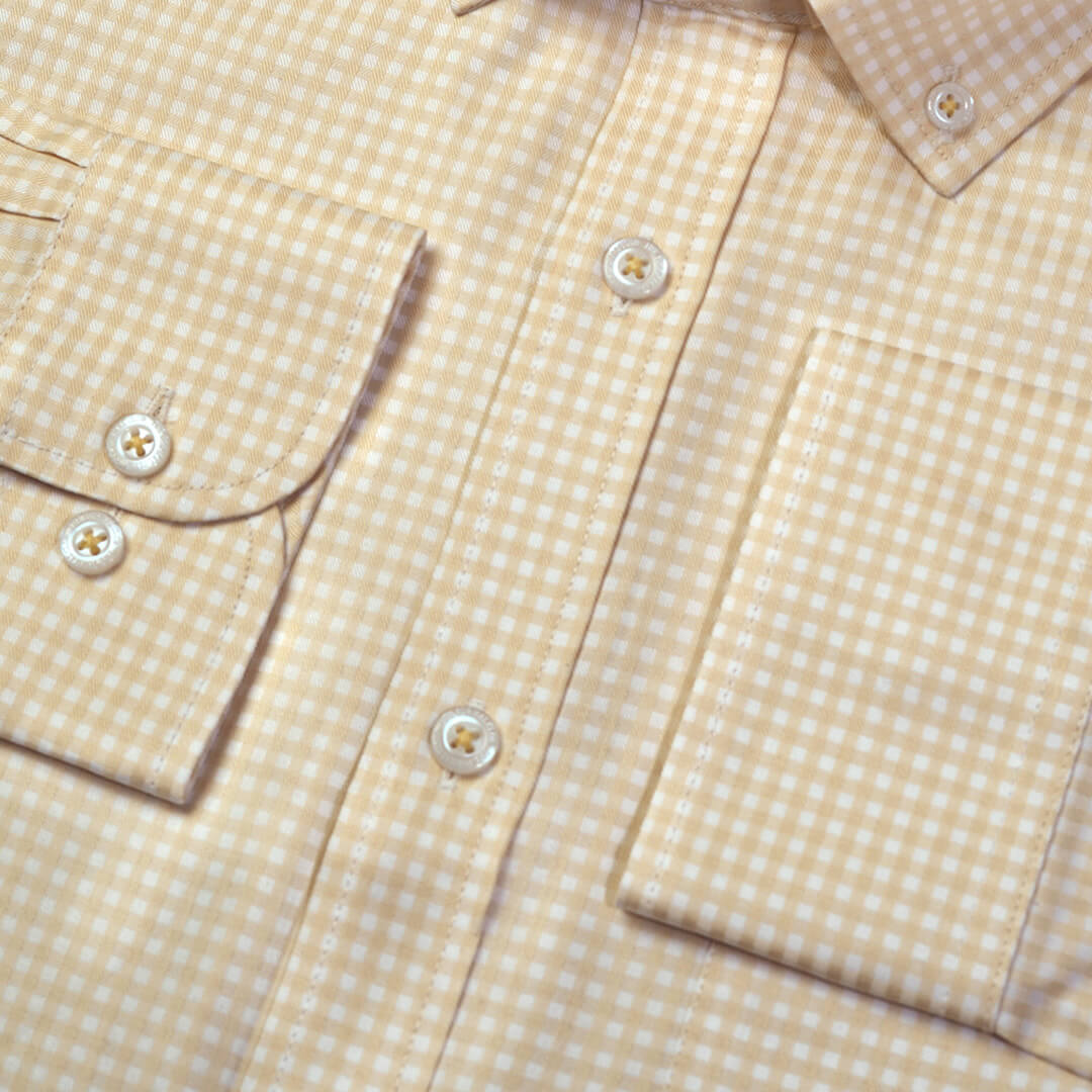Gingham Check Shirt In Ochre Gingham Check Shirt In Ochre