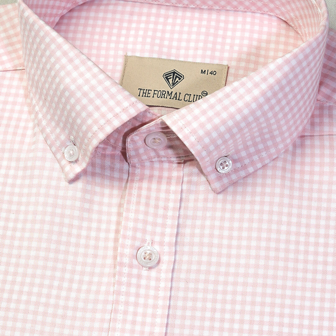 Gingham Check Shirt in Blush Pink Gingham Check Shirt in Blush Pink