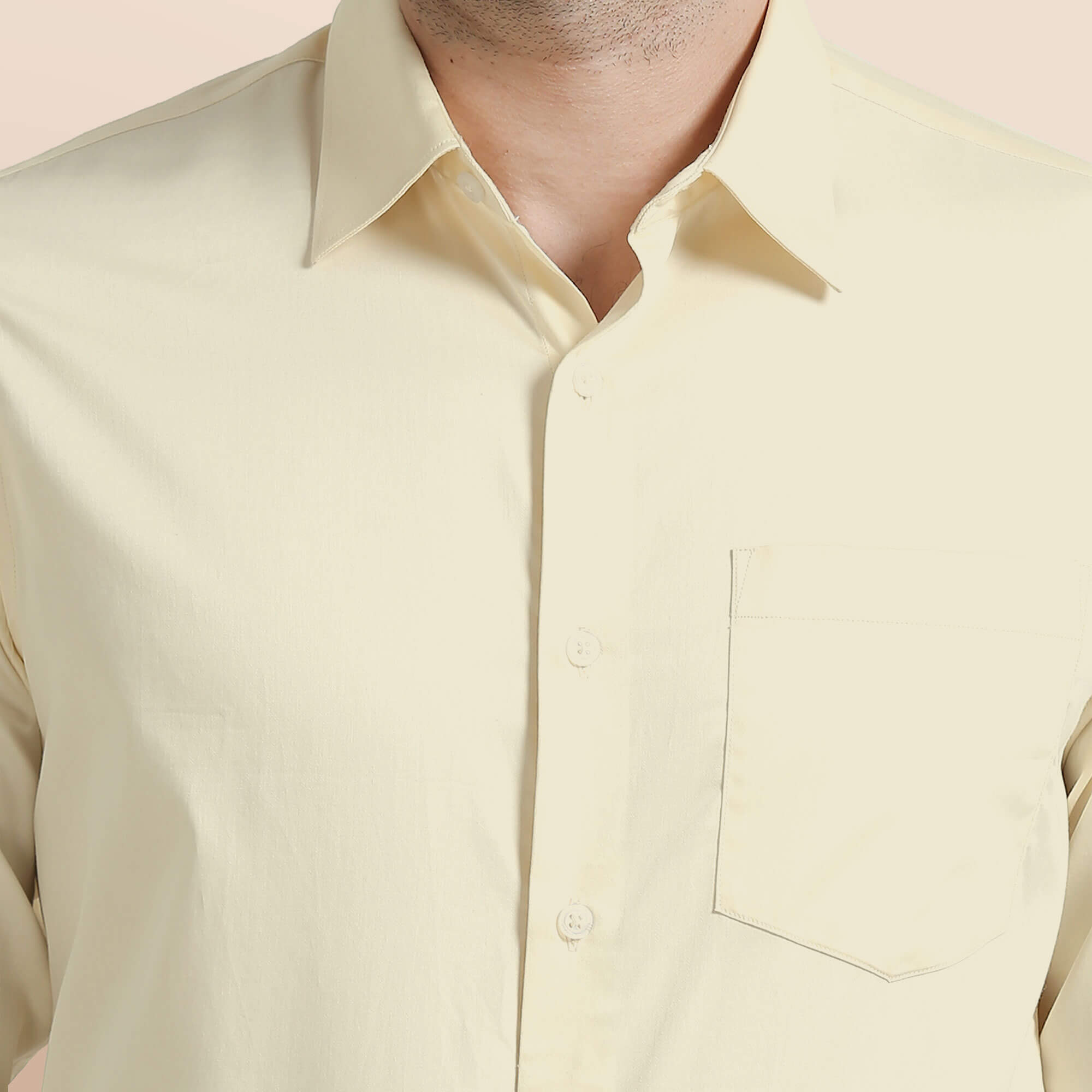 Cambridge Giza Cotton Shirt In Lemon Frost Long Sleeve Giza Cotton Shirt for Men by TFC