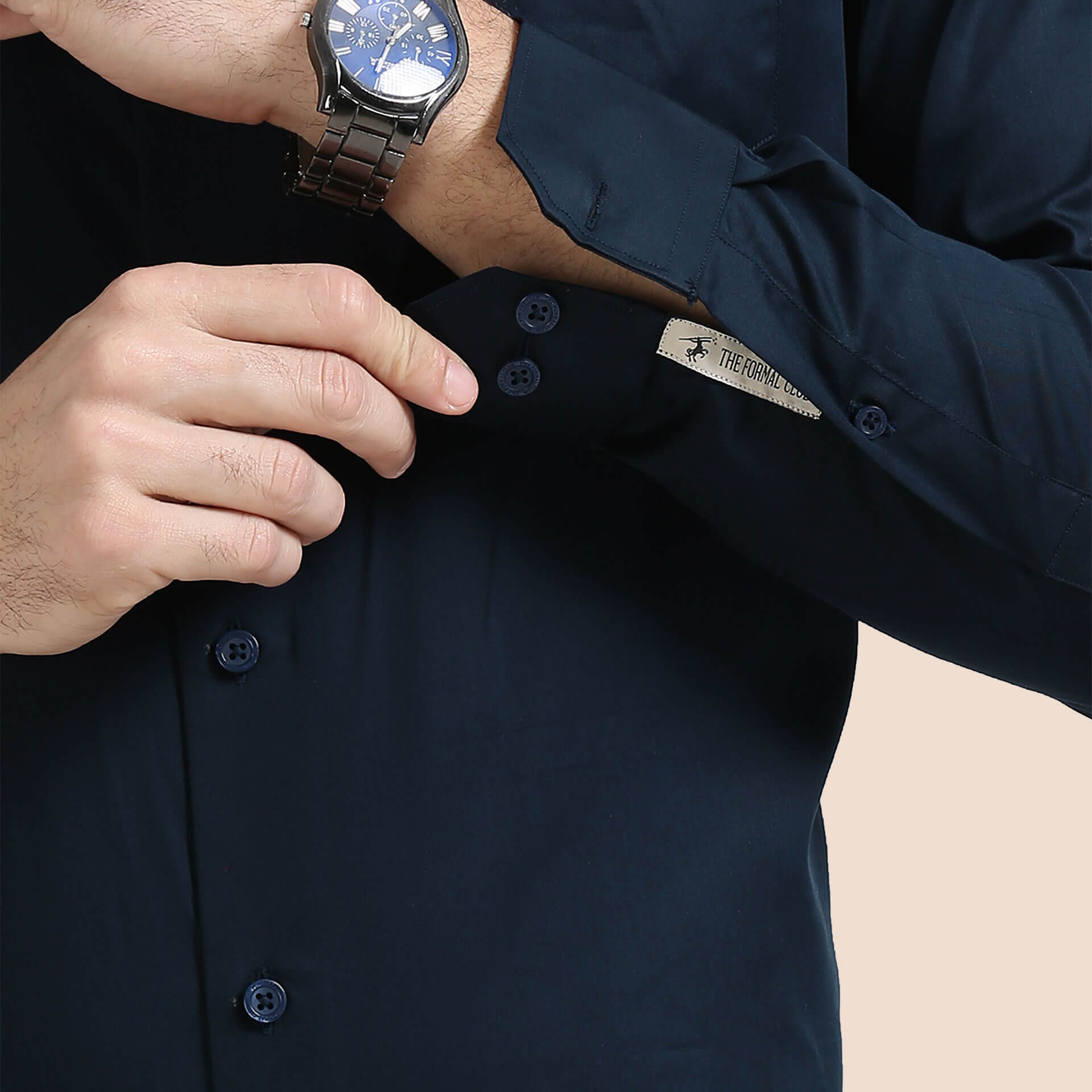 Cambridge Giza Cotton Shirt In Saphire Lustrous sateen weave shirt by TFC