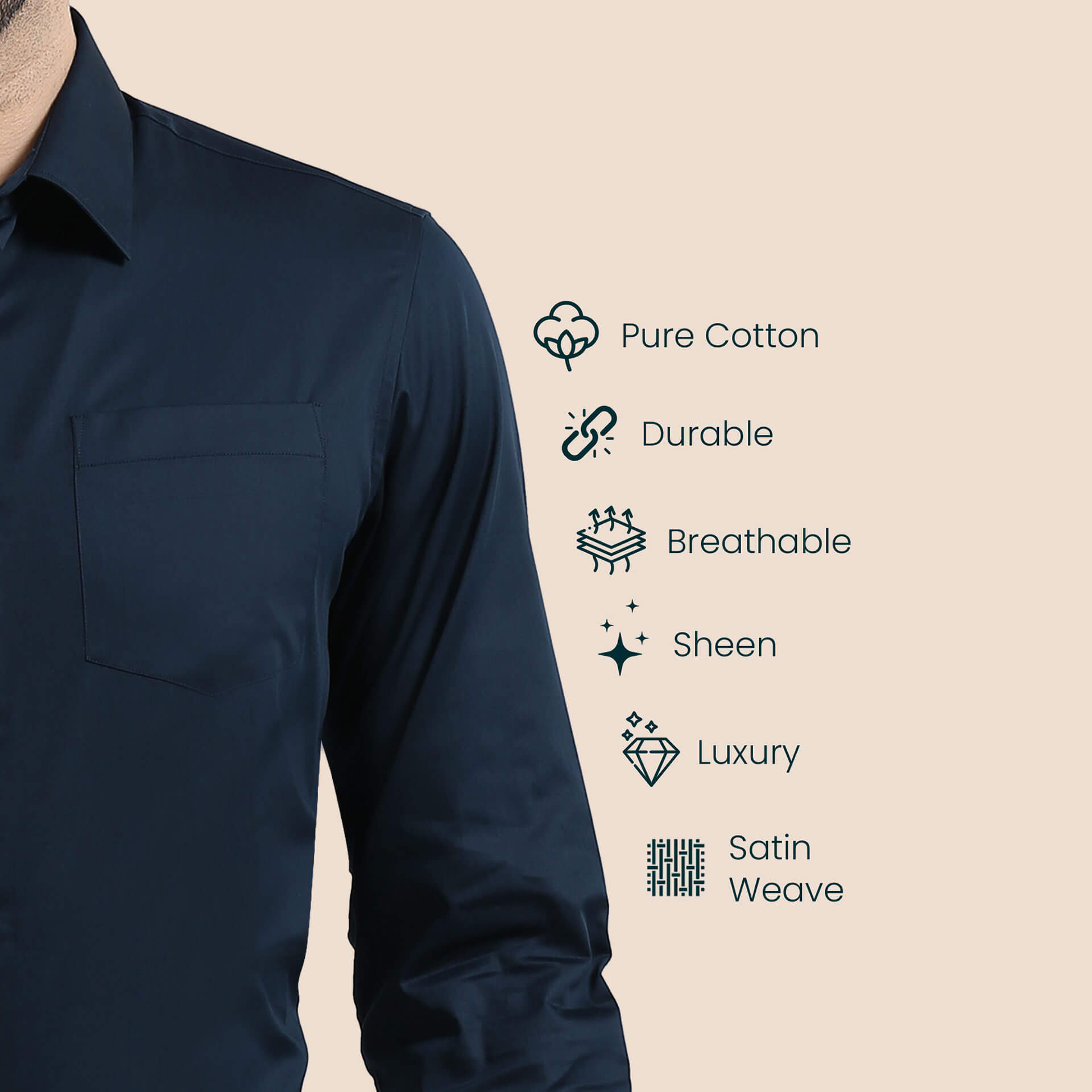 Cambridge Giza Cotton Shirt In Saphire Sapphire formal shirt for men by TFC