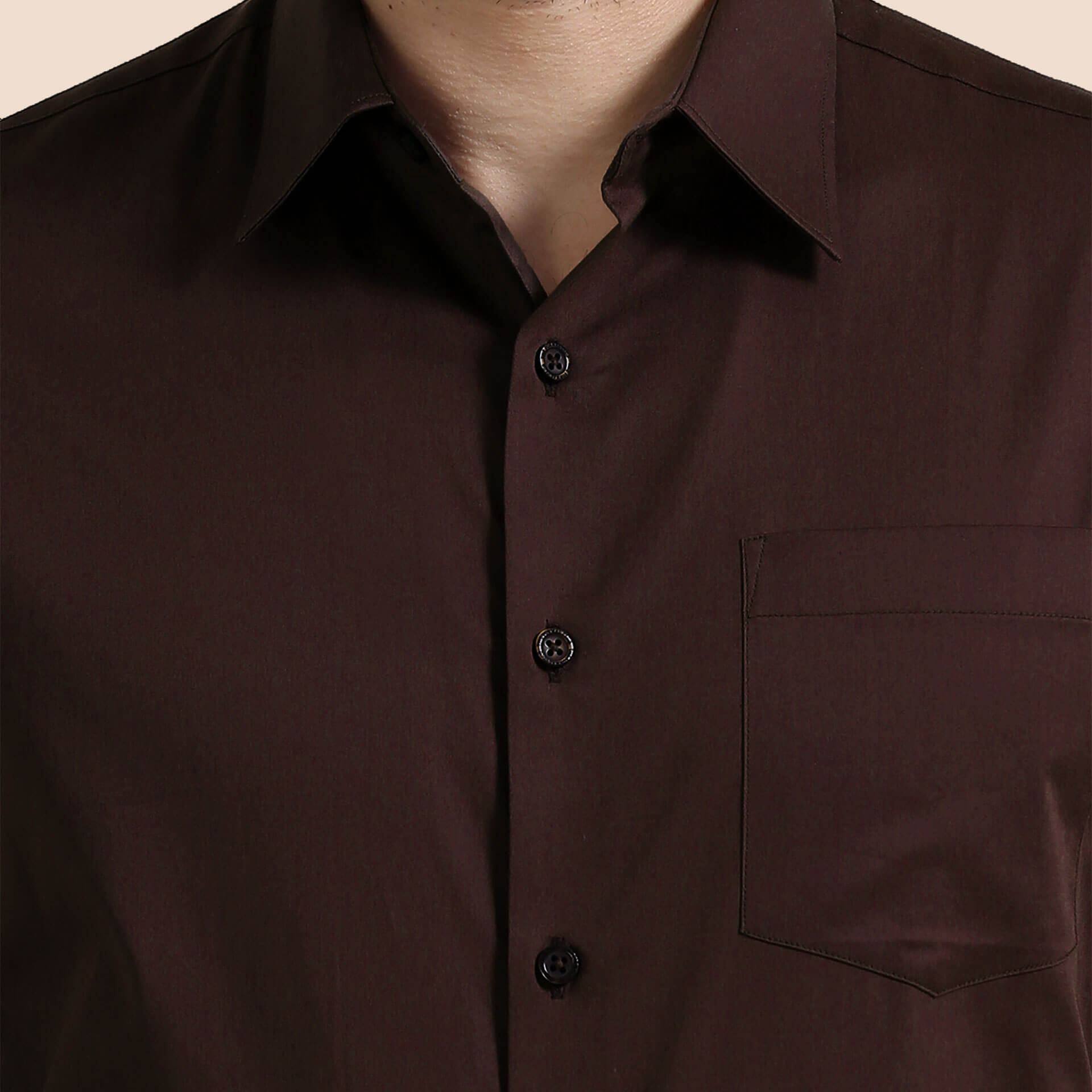 Cambridge Giza Cotton Shirt In Coffee Long sleeve coffee shirt For Men By TFC