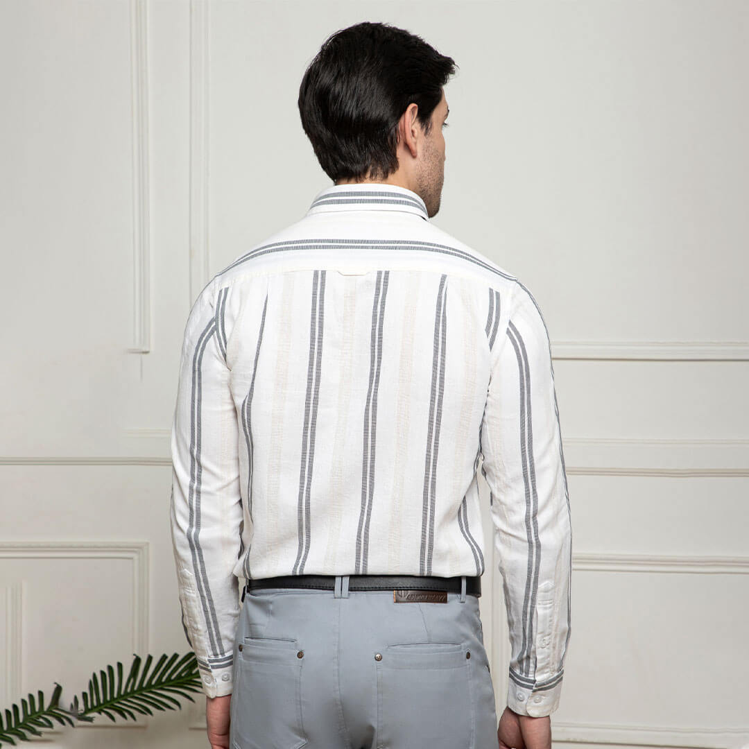 Skyline Twin Stripes Shirt In Grey Skyline Twin Stripes Shirt In Grey