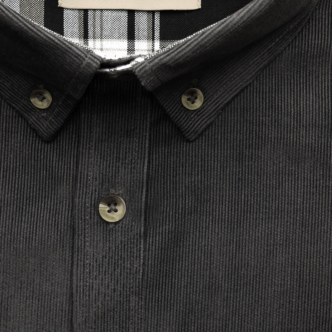 Cruise Corduroy Shirt In Steel Grey Cruise Corduroy Shirt In Steel Grey