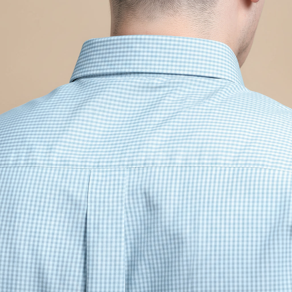 Gingham Check Shirt In Cloud Blue Gingham Check Shirt In Cloud Blue
