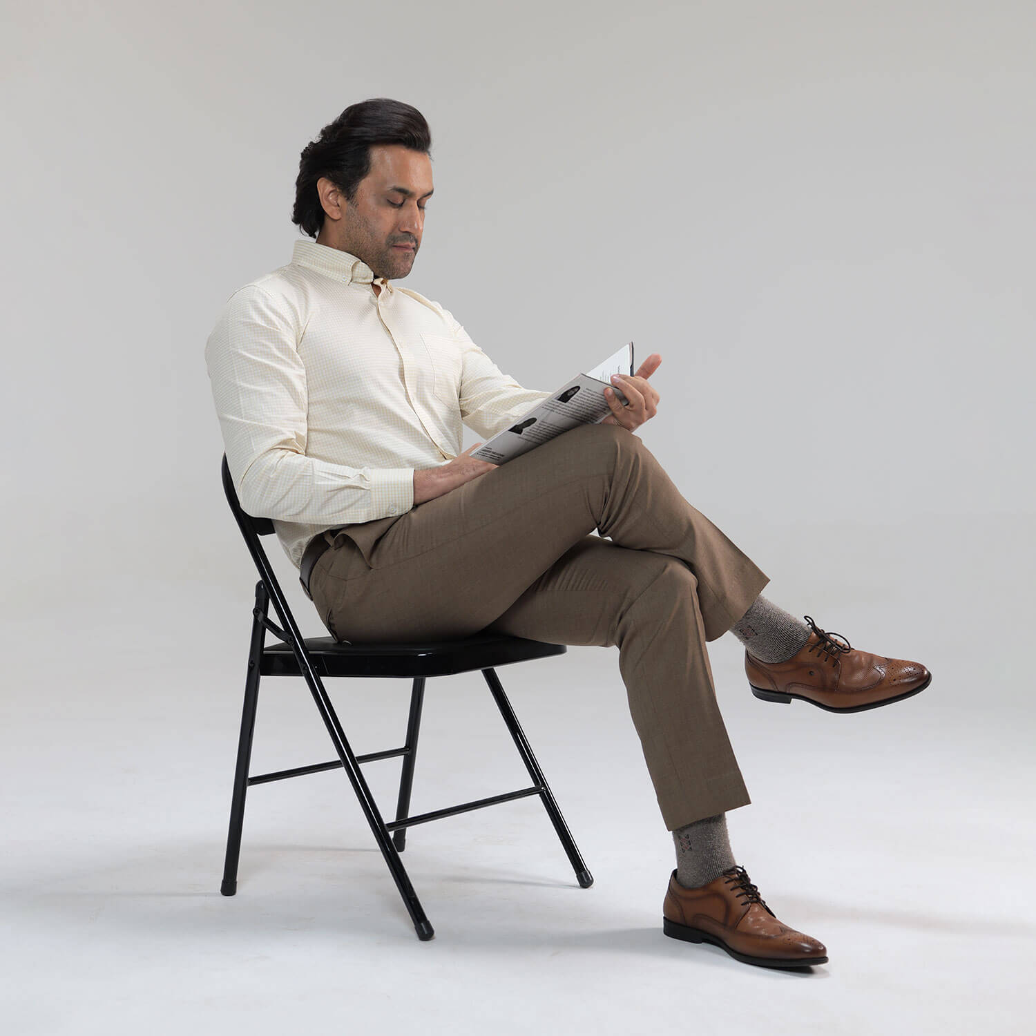 Gingham Check Shirt In Ochre Gingham Check Shirt In Ochre