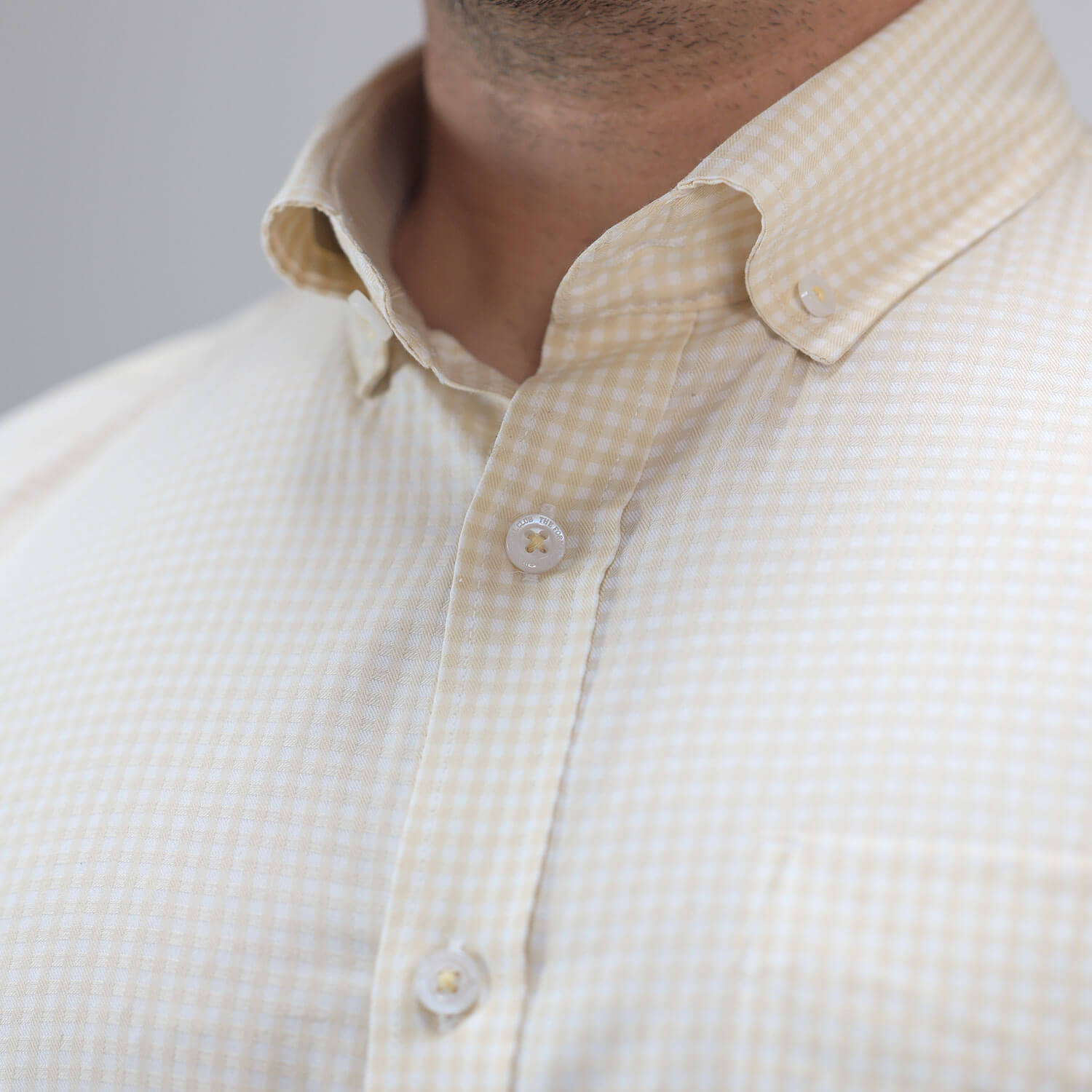 Gingham Check Shirt In Ochre Gingham Check Shirt In Ochre