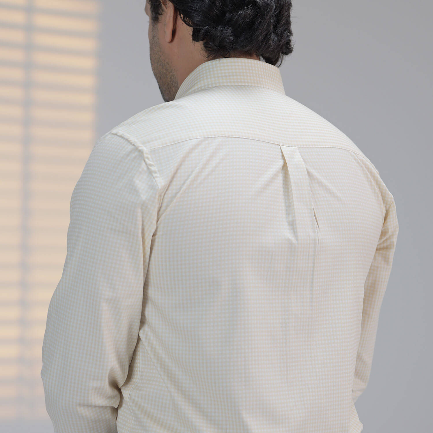 Gingham Check Shirt In Ochre