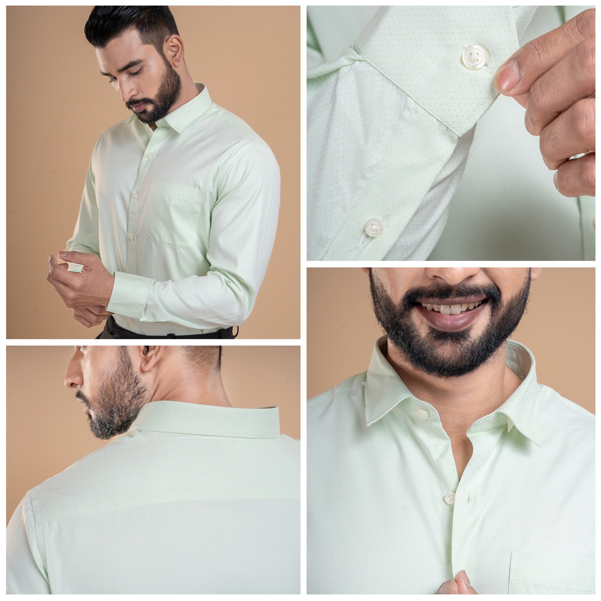 Mikey Dobby Textured Shirt in Pistachio Mikey Dobby Textured Shirt in Pistachio