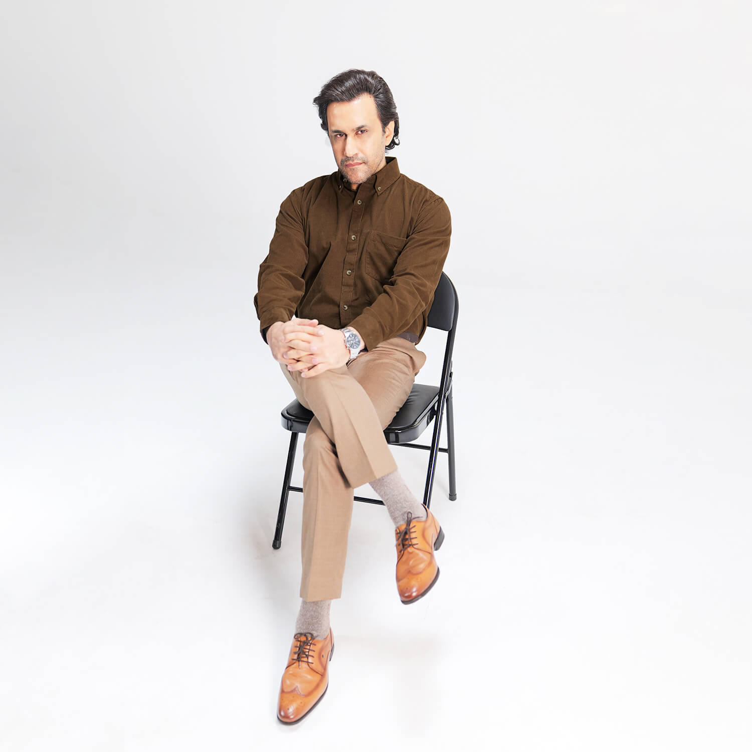 Cruise Corduroy Shirt In Chestnut