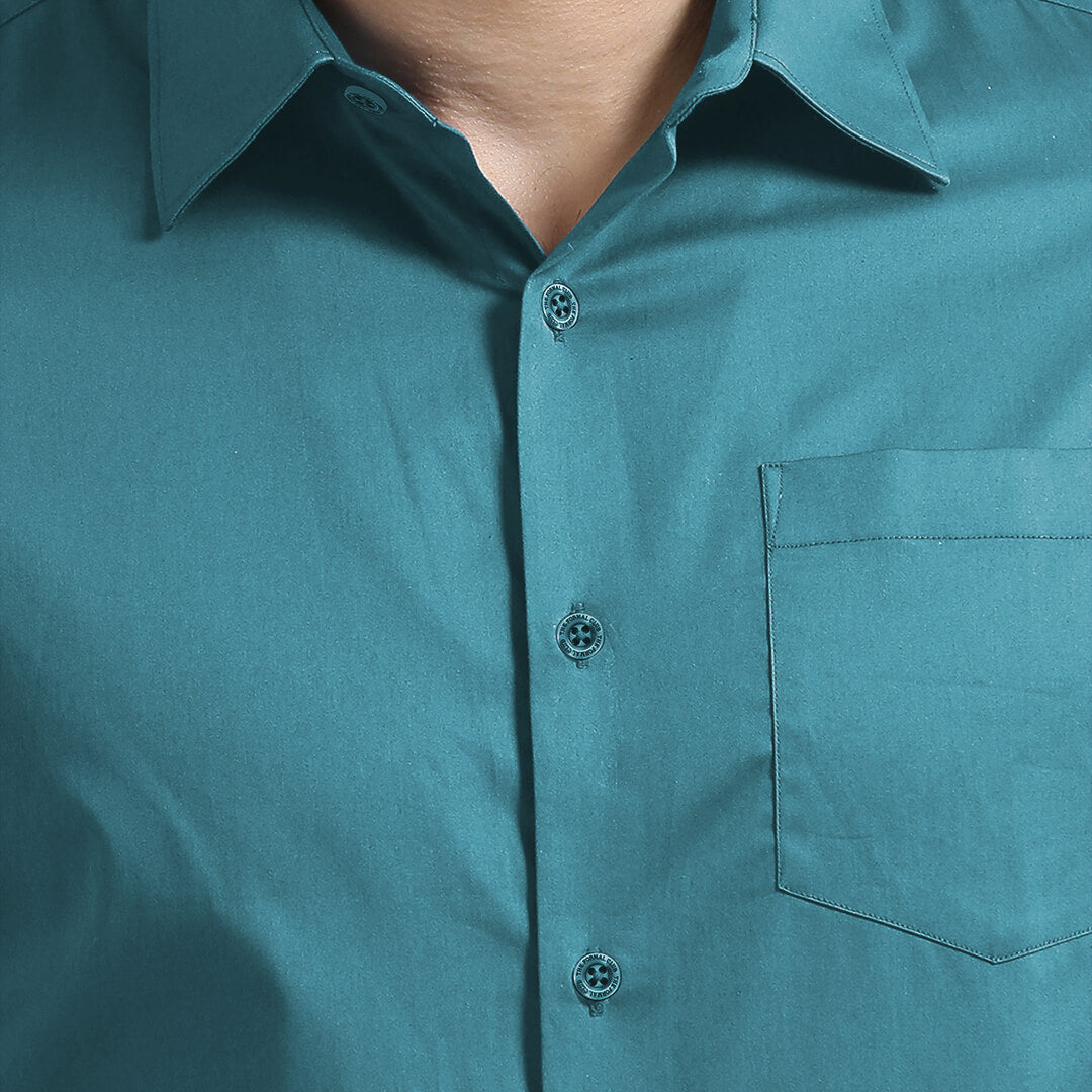 Cambridge Giza Cotton Shirt In Teal Cambridge Giza Cotton Shirt In Teal