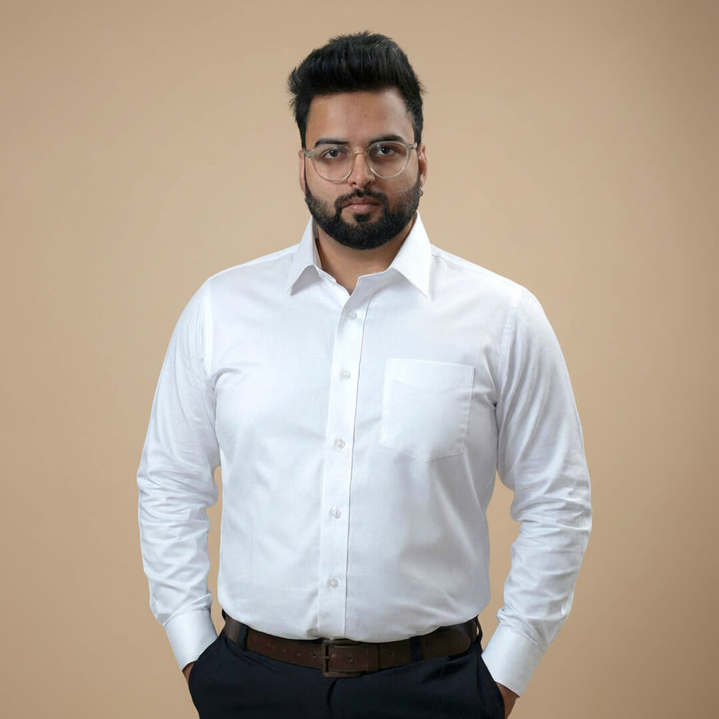 Hampstead 2 Ply Giza Cotton Shirt in Pearl White Hampstead 2 Ply Giza Cotton Shirt in Pearl White