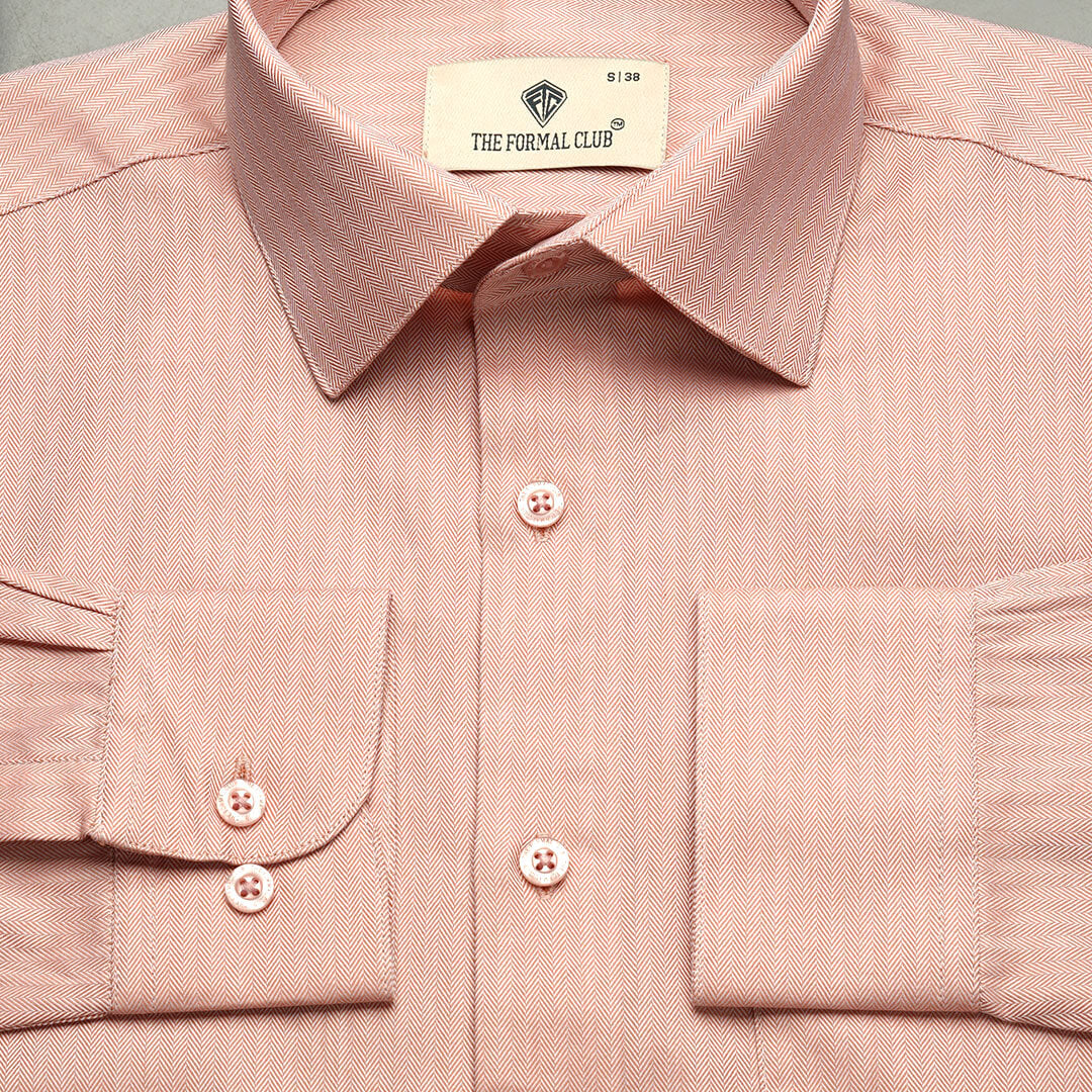 Imperial Herringbone 2 Ply Giza Shirt In Flamingo Imperial Herringbone 2 Ply Giza Shirt In Flamingo