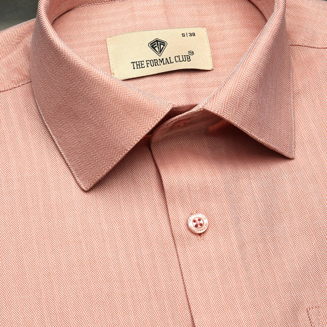 Imperial Herringbone 2 Ply Giza Shirt In Flamingo Imperial Herringbone 2 Ply Giza Shirt In Flamingo