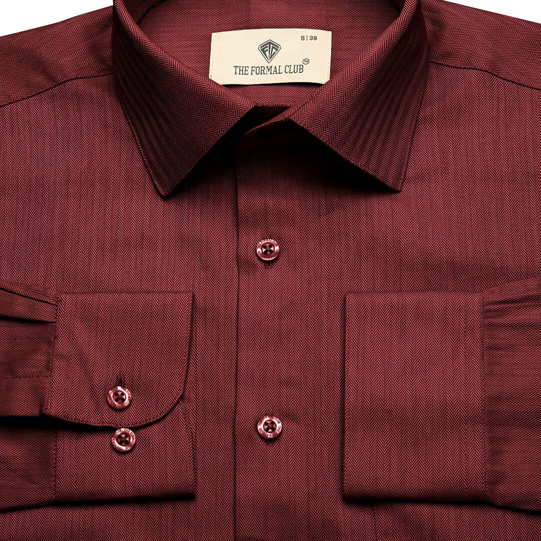 Imperial Herringbone 2 Ply Giza Shirt In Ruby Imperial Herringbone 2 Ply Giza Shirt In Ruby