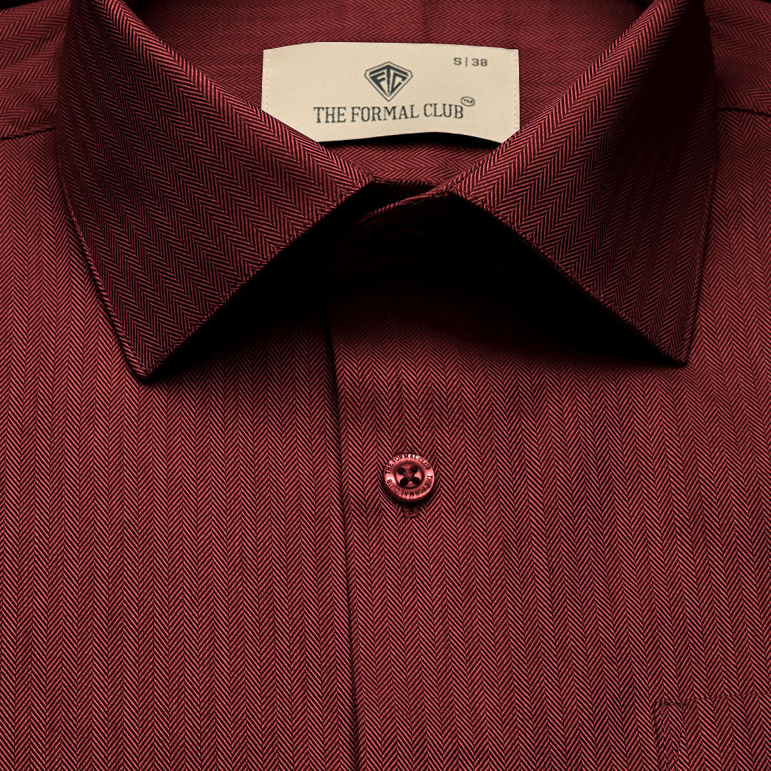Imperial Herringbone 2 Ply Giza Shirt In Ruby Imperial Herringbone 2 Ply Giza Shirt In Ruby