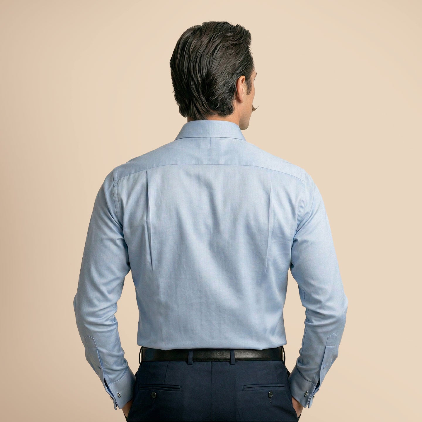 French Cuff Giza Cotton Shirt In Ice Blue French Cuff Giza Cotton Shirt In Ice Blue